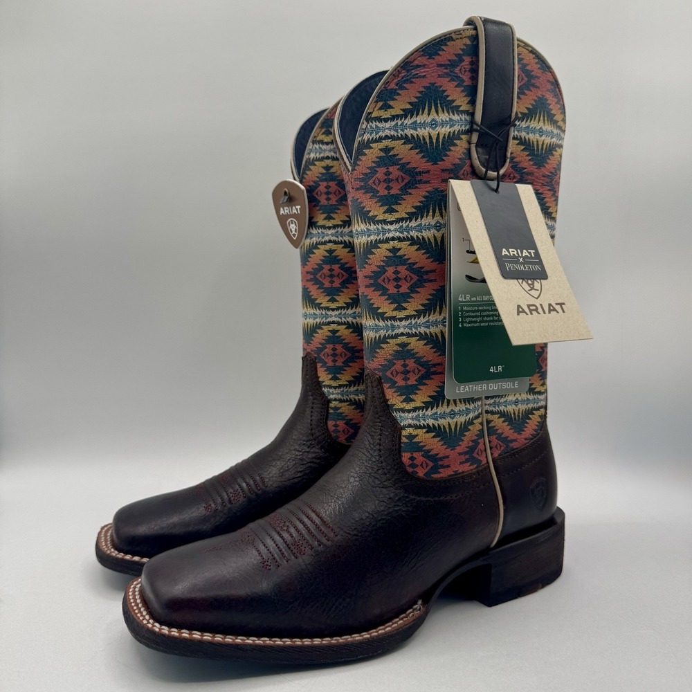 Ariat Pendleton Circuit Savanna Boot Women's Size 6 B Crackle Cafe Brown Leather - Picture 9 of 16
